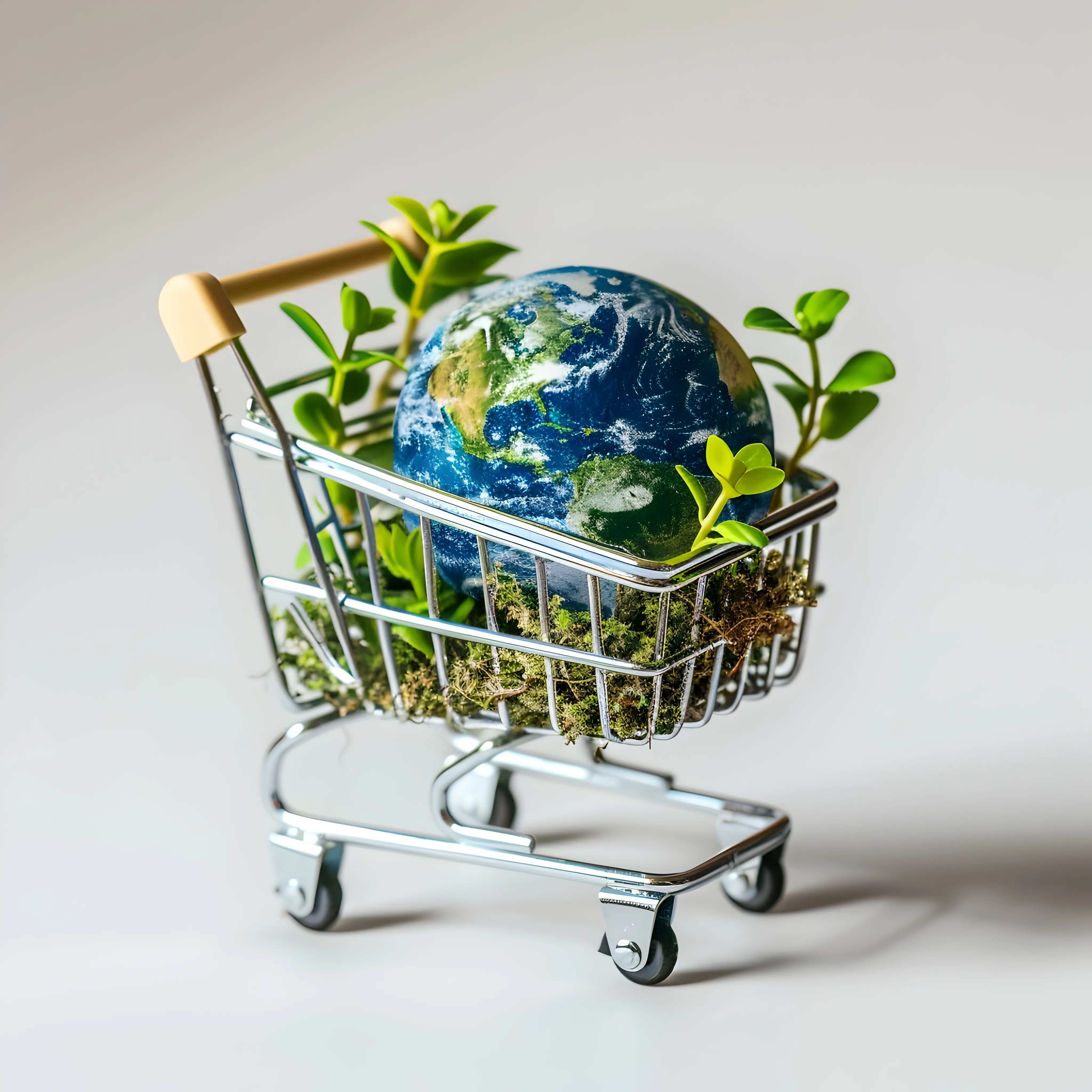 tema-de-sustentabilidade-conceitual-eco-conscious-globe-no-carrinho-de-compras